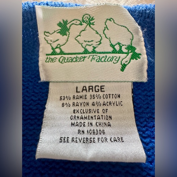 Quacker Factory Zip Up Cardigan Jumper Angel Moon Star Pearl Sequin EUC Sz L - Picture 12 of 13